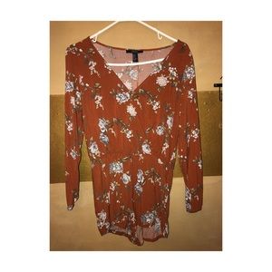 Orange floral romper